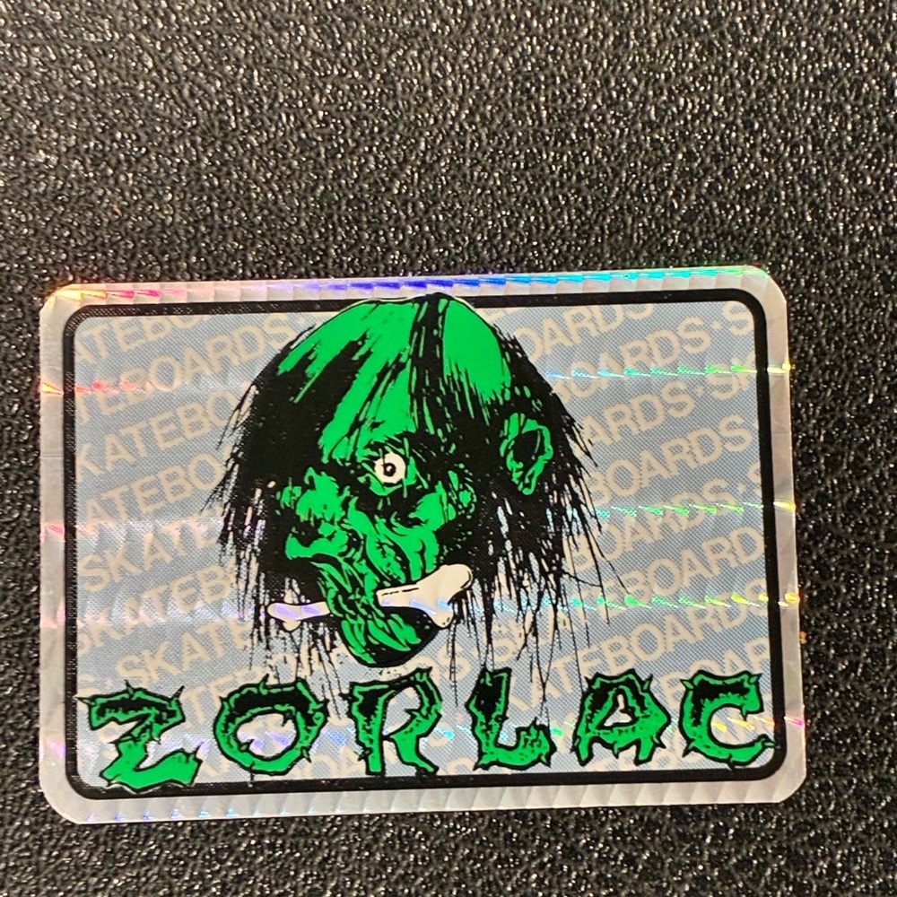 Zorlac Holographic Sticker - Green Graphic Vintage